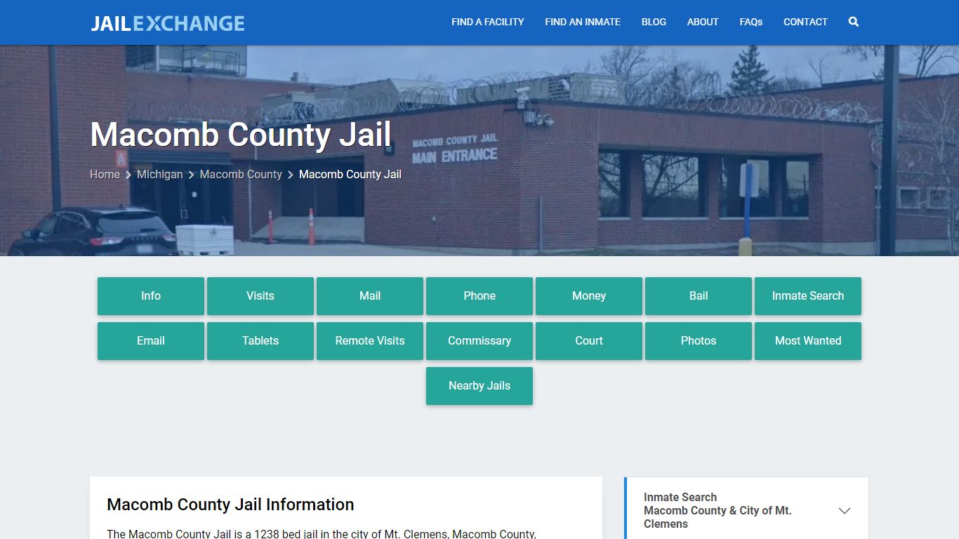 Macomb County Jail, MI Inmate Search, Information